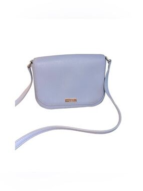 Authenticated Kate Spade New York Light Blue Saffiano Leather Crossbody Bag